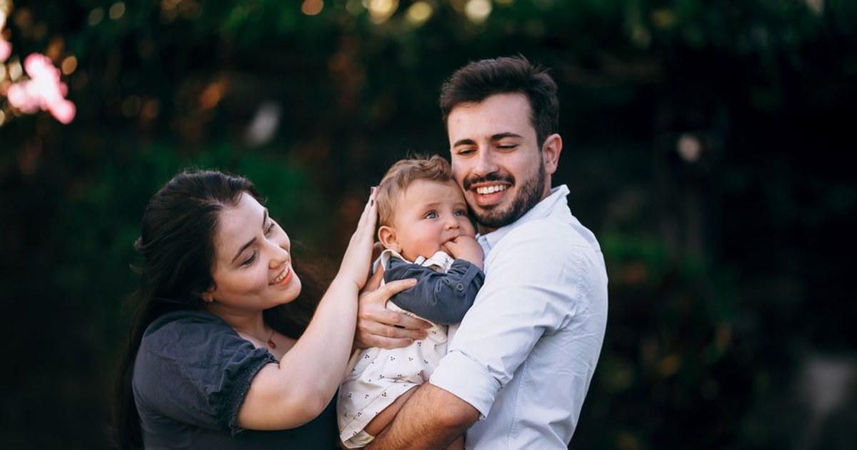 happy parents with baby
